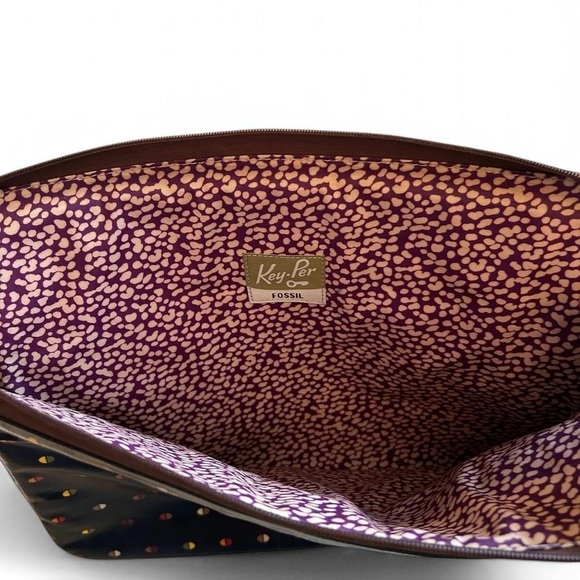 Fossil Key Per Computer Case - Very Good Condition, Coated Canvas, 15” x 12” - Picture 2 of 7